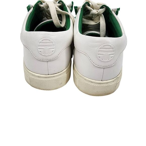 Tory Burch Womens White & Green Leather Sneakers W/ Ruffle Detail Size 7.5 - Picture 3 of 6